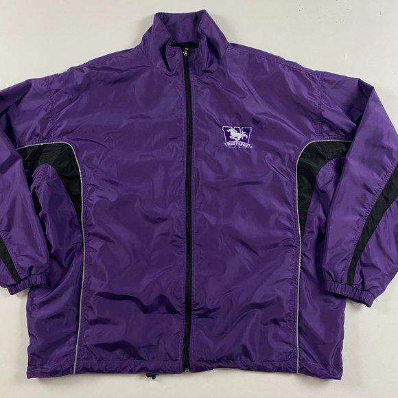 University of Western Ontario Mustangs Windbreaker Jacket Mens 2XL Purple XXL - Picture 1 of 10
